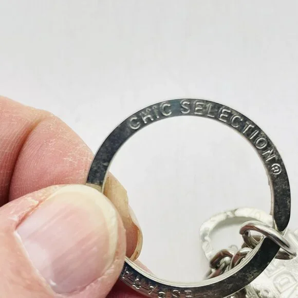 CHIC SELECTION Madrid Souvenir Keychain Silver Tone Blue Rhinestones - Picture 6 of 8